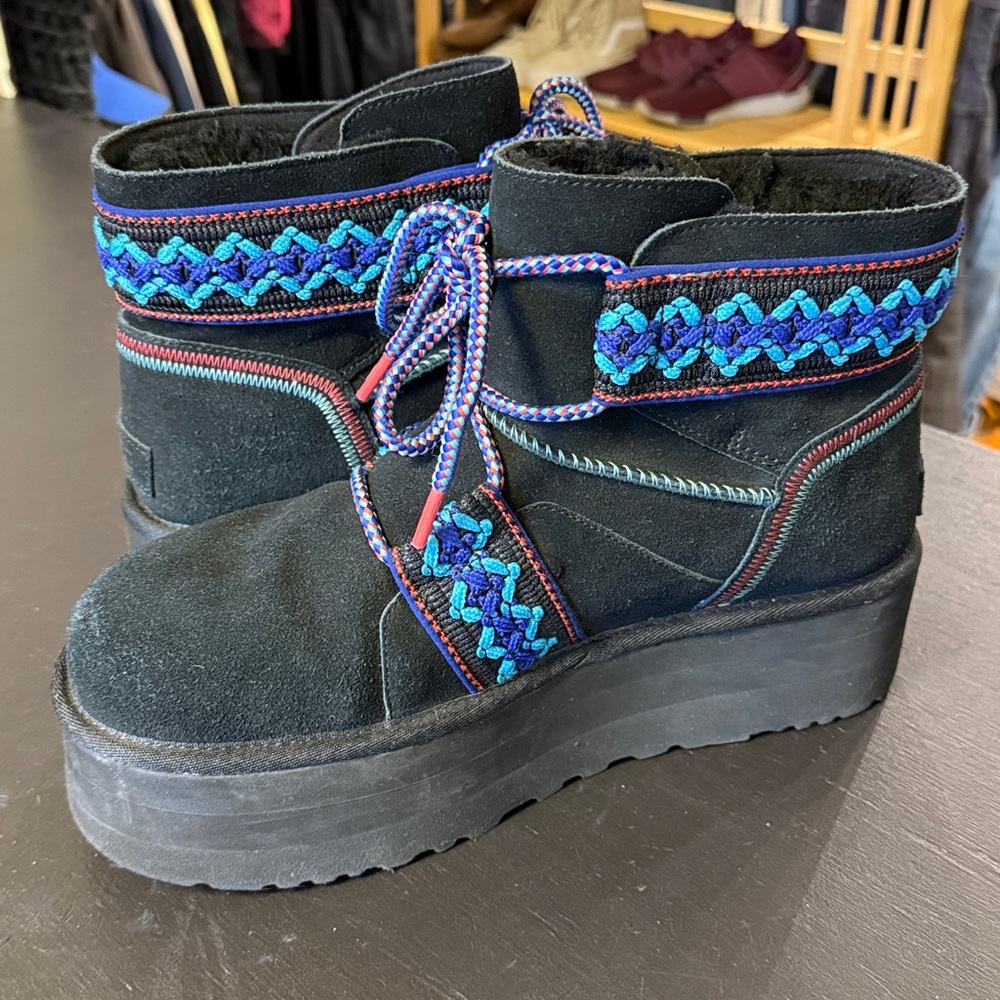 Ugg Classic Mini Ii Braid Platform Black Boots - image 7